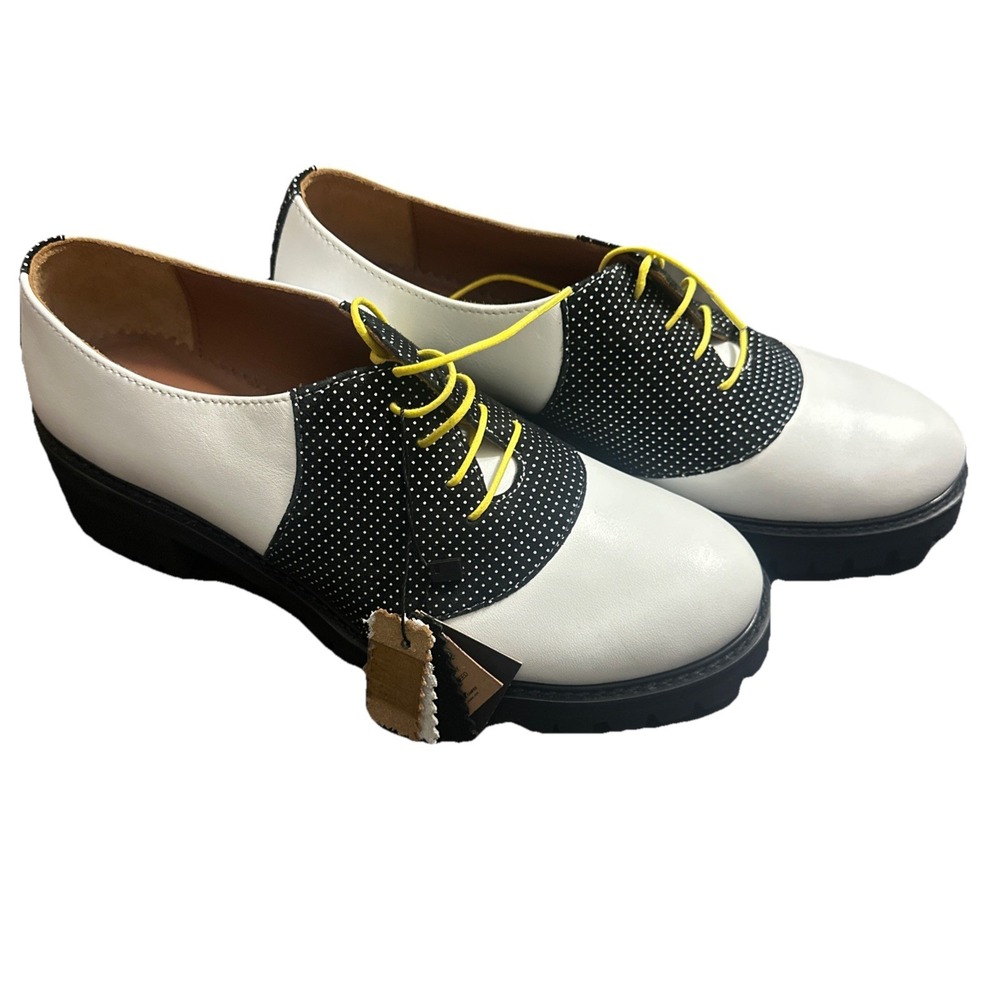 New JULIA BO  $190 OXFORDS STOKER - SADDLE SHOES Womens Size 38